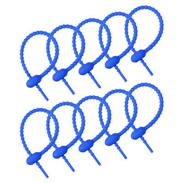 20Pcs Reusable Zip Ties, 6 Inch Silicone Ties Bag Clips Dark Blue