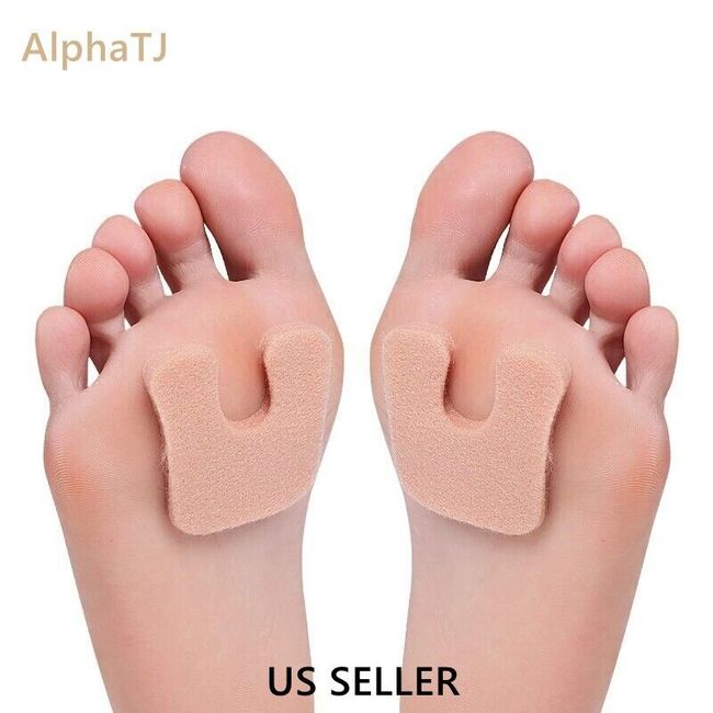 4) pcs U Shaped Felt Callus Pads Self Stick for Forefoot pain Relief Reusable