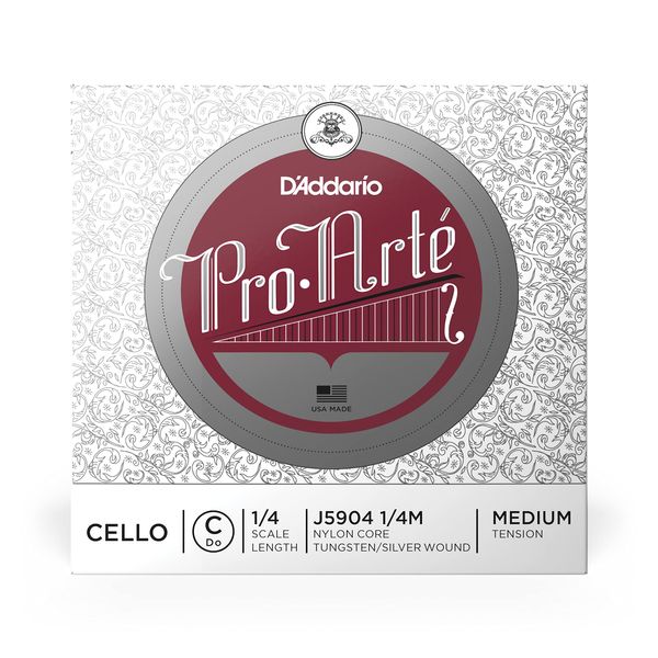 D'Addario Pro-Arte Cello Single C String, 1/4 Scale, Medium Tension