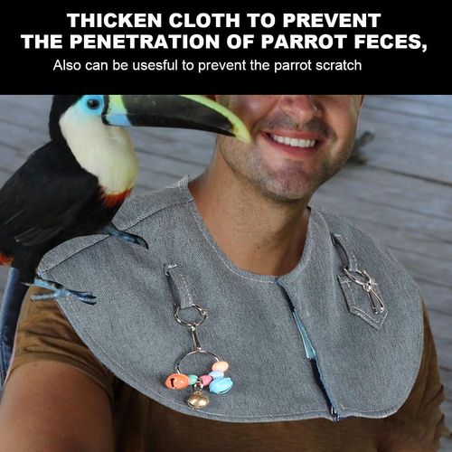 Parrot Anti-Scratch Shoulder Protector Training Shoulder Cape, Stand Shoulder Cape, 19.3x12.2in Multi-functional Pet Shoulder Pad Diaper Shawl for Small Medium Parakeets Cockatiels, Sun Conures