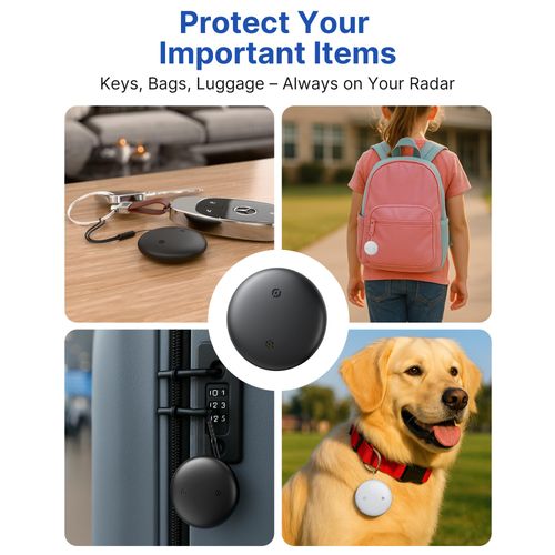 Air Tag for Android Smart Tracker Tags [4 Pack] – Bluetooth Item Finders Compatible with Google Find My Device | No Subscription, Loud Alert, Waterproof, Long Battery for Keys, Pets, Wallet