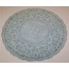 Round Plastic Doyley. White & Green 22cm