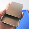 3 x 50ml Rectangular Tin with Slider Lid - Small Travel Storage Containers/Sweets/Lip Balm/Favour/Gift/Pill Boxes - Silver