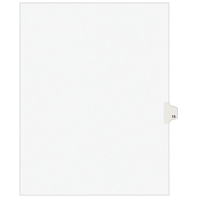 Avery Individual Legal Exhibit Dividers, Avery Style, 15, Side Tab, 8.5 x 11 Inches, Pack of 25 (11925)