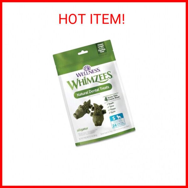 WHIMZEES by Wellness Alligator Natural Dental Chews for Dogs (24ct) Long Lasting