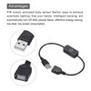 sourcing map Touch Dimmer Switch 5-24V USB Connector Suitable Inline Tact Switch for LED Light Black