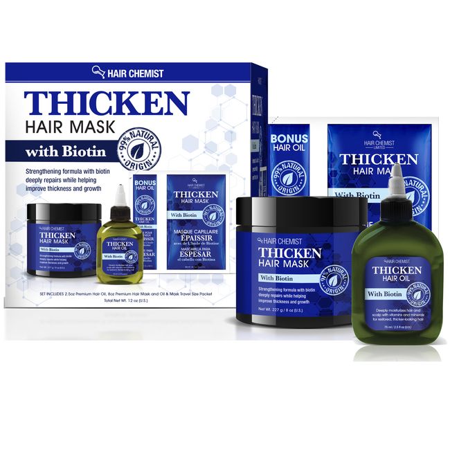 Hair Chemist Thicken Hair Mask with Biotin 3-PC Hair Care Box Set