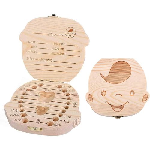 Samcos Baby Teeth Case, Wooden Baby Teeth Case, Japanese Version, For Boys/Girls, Baby Tooth, Storage, Storage, Commemorative Teeth, Souvenir (Boy)