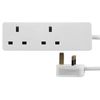 PRO ELEC PELB1403 2-Gang Extension Lead, 0.5m, White