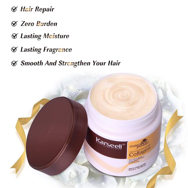 Karseell Collagen Hair Treatment 16.9 Oz 500ml Deep Repairs Conditioner  Argan Oil Keratin Hair Treatment for Dry Damaged Curly Bleached & All Hair,  karseel 