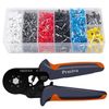 Ferrule Crimping Tool Kit with 1900PCS Wire Connectors, Preciva Hexagonal AWG...