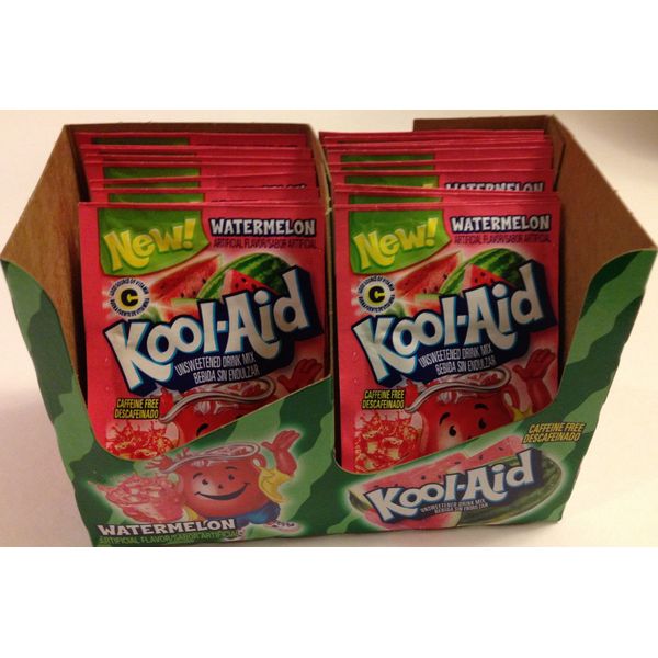 Kool-Aid Watermelon Unsweetened Soft Drink Mix 24 Pack Lot - Gluten Free