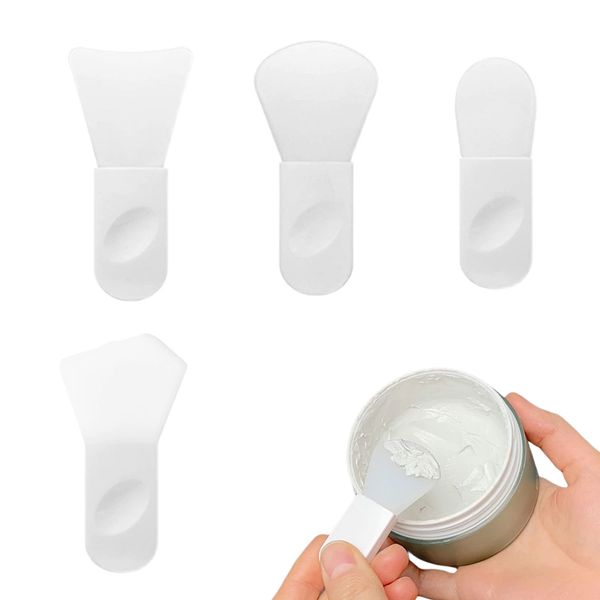 Coollooda Mask Brush, Soft Silicone Brush, For Masks, Set of 5, Beauty Tool, Skin Care, Facial, Mud Pack Brush, DIY Mask Tool, For Sensitive Skin, Multi-Function, Storage Case Included, White