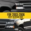 Headlights Bumper Lamps Set with Light for 2003-2006 Chevy Silverado Avalanche