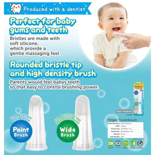 EDISONmama Silicone Finger Toothbrush, 2 Types, Pack of 2