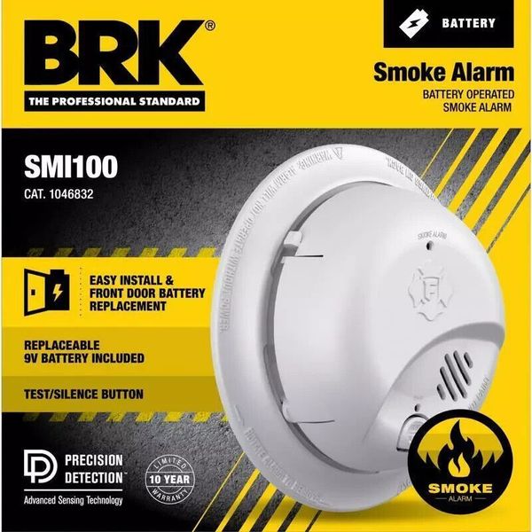 BRK Battery-Powered Ionization Smoke Detector SMI100 BRAND NEW