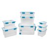 Sterilite 7.5 Quart Gasket Box, Stackable Storage Bin with Latching Lid, 6 Pack