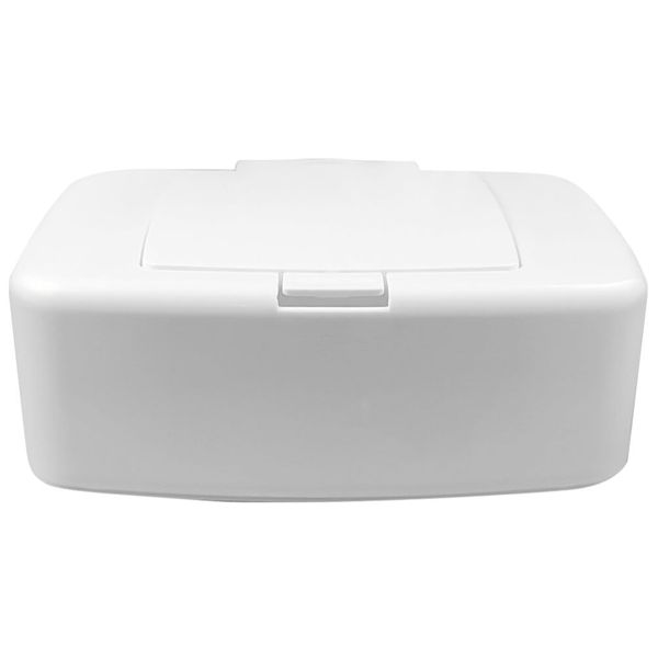 Ciieeo Plastis Wipes Dispenser Refillable Wipes Box Portable Wipes Dispenser Container Wipes Dispenser Box with Lid for Home Bathroom (White)