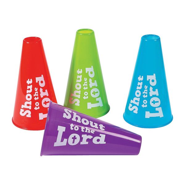 Shout to the Lord Megaphones - 12 Pieces - Religious School Spirit and VBS Toys