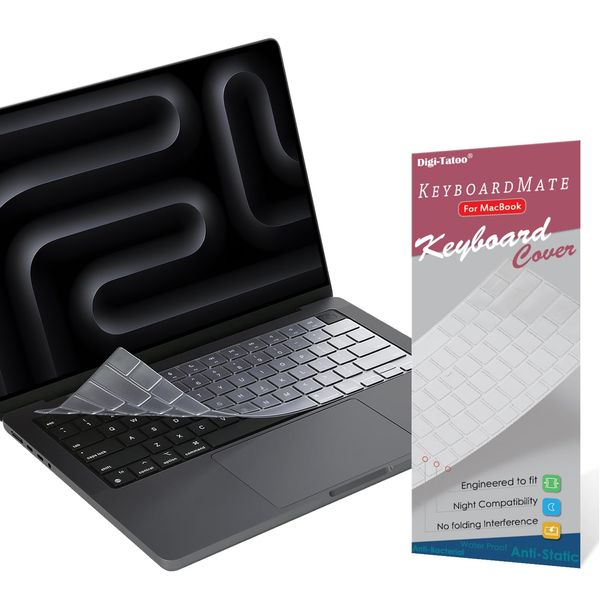 [US English Layout] Keyboard Cover for MacBook Air 13 / Air 15 / Pro 14 / Pro 16 inch (A3113/ A3114/ A2918/ A2992/ A2991/ A2941/ A2681/ A2681/ A2779/ A2442/ A2780/ A2442) 85) M3 M2 M1 Pro Max Chip