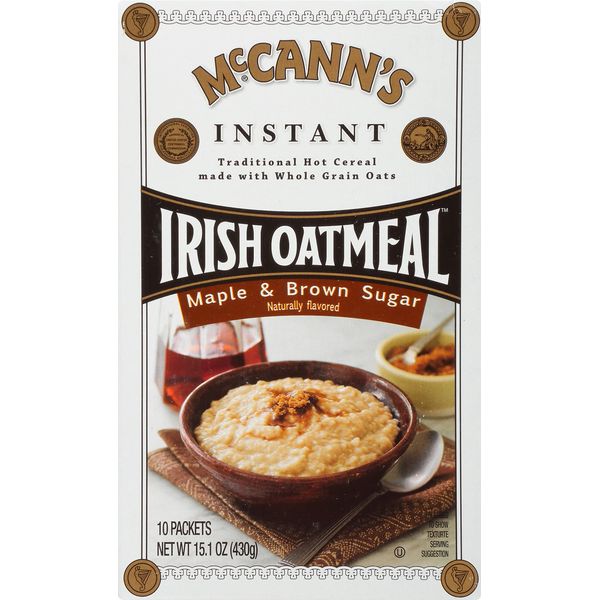 McCann's Irish Oatmeal Instant Oatmeal, Maple & Brown Sugar, 10 Count