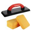 Goldblatt 4" x12" Grout Float with 3 Pack Sponges for Grout Cleaning Grip Handle
