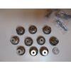 10 Reclaimed Brushed Nickel 1 1/4" Round Cabinet/Drawer Pull Knobs w/ Screws EUC