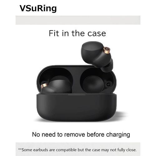 VSuRing Memory Foam Tips for Sony WF-1000XM5 WF-1000XM4 with Dust Mesh Soft Anti-Slip Noise Canceling Fit in Case Eartips Earbuds Replacement Ear Tips Ear Tip Earbud for Earphones Black 3pairs (SML)