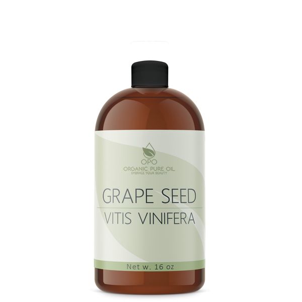 Grapeseed Oil - Pure, Unrefined, Partially Filtered, Unscented, Non-GMO, Cold Pressed from Wine Grapes, Bulk Carrier Oil - 16 oz - for Hair, Skin, Body, Face - Nourish, Hydrate, & Moisturize