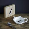 Sweet William Teabag Dish, Teapot Shape, Springer Spaniel, Black