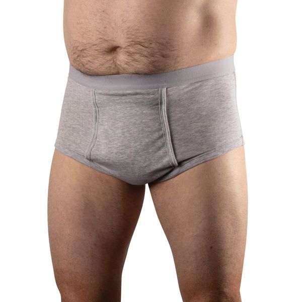 Conni Men's Oscar (L, Gray) Men's Underwear, Briefs, Urinary Leak / Incontinence Pants, Light Incontinence Compatible (250 - 280cc), Urinary Bleeding, Men's Oscar Briefs, L, Gray