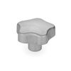 Ganter Normelemente/Sterngriff/Griffmutter/GN 5336-40-M8-E-MT/Aluminium matt/Griff 40mm / Gewinde M18