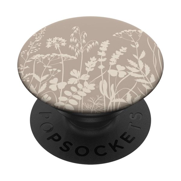 Summer wild flower pattern design flowers on light brown sand beige popSockets with interchangeable PopGrip