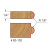 Freud 82-102: 1/8" Radius Half Round Bit with 1/4" Shank