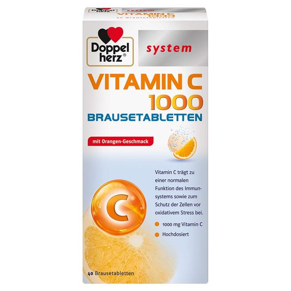 Doppelherz system Vitamin C 1000 – Vitamin C trägt zu einer normalen Funktion des Immunsystems bei – 40 Brausetabletten