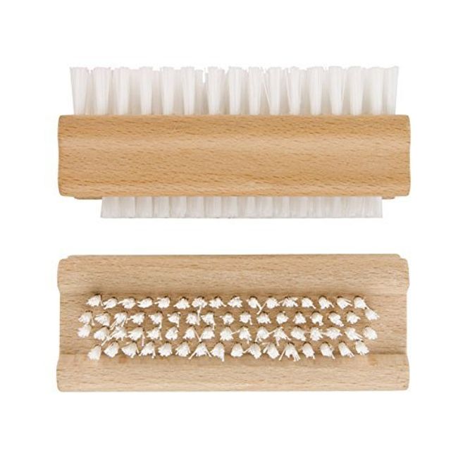 2 X Double Sided Wooden Nail Brush