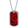 GRAPHICS & MORE Red Rose Military Dog Tag Keychain