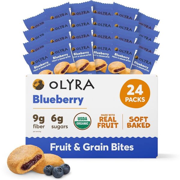 Blueberry Organic Fruit Bars Prebiotic High Fiber Snack Gut Health Fruit Fill...