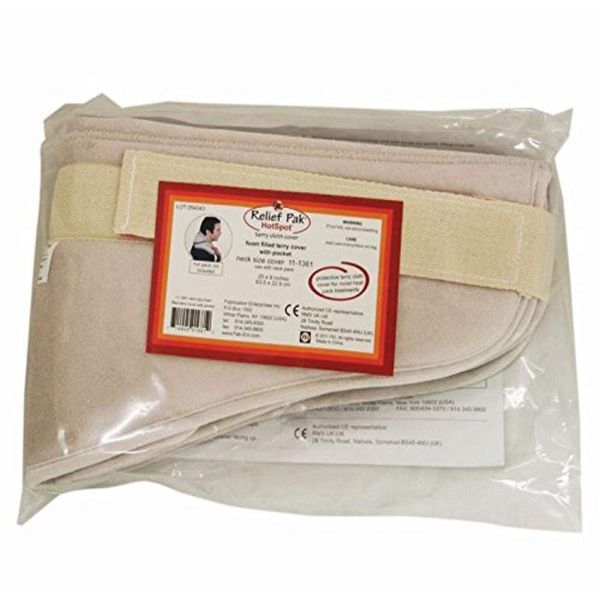 Relief Pak - 11-1361 Moist Heat Pack Cover - Terry with Foam-Fill - neck - 9" x 25"
