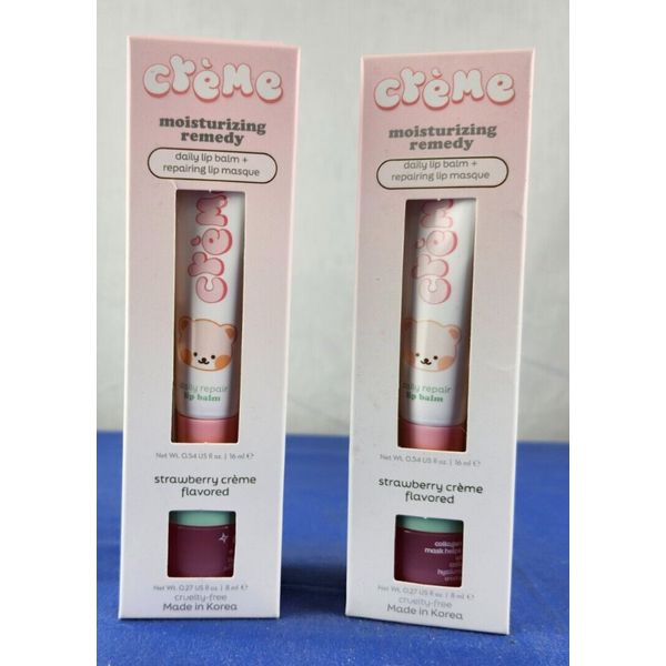 The Creme Shop Boba Bears Lip Repair Kit Duo: Lip Balm + Lip Masque Strawberry