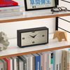 Jones Clocks® Odeon desk clock | Modern rectangular design | Black | Stylish retro look for shelf, table, mantel or bedside