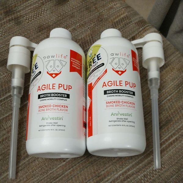 Lot of 2 Pawlife Agile Pup Broth Booster Dogs 16 oz Smoked Chicken Flavor