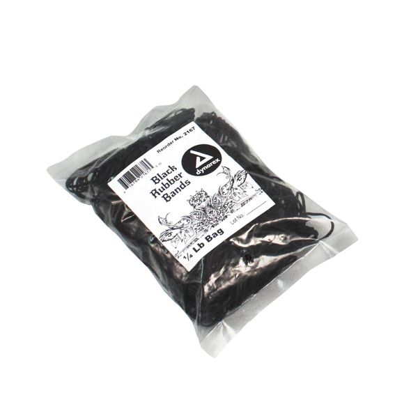 Dynarex Premium High Quality Black Rubber Bands - for Tattoo Machines #12 & #13-1/4 lb Bag