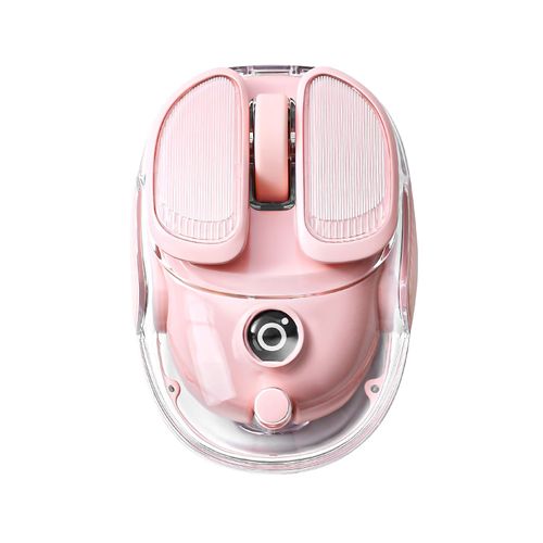 MIKIBY Q9 Wireless Computer Mouse, 2.4GHz/Bluetooth Mouse, Ergonomic Optical Mouse with RGB Lighting,Silent Clicks,4800 DPI, 4 Adjustment Levels,Compatible with PC, Mac, Laptop(Pink)