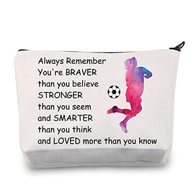 Makeup Bag Travel Cosmetic Bag Soccer Player Football Party Toiletry Bag  Organizer Pouch with Zipper and Handle