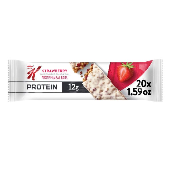Kellogg's Special K Protein Bars, Meal Replacement, Protein Snacks, Strawberry, 20 bars