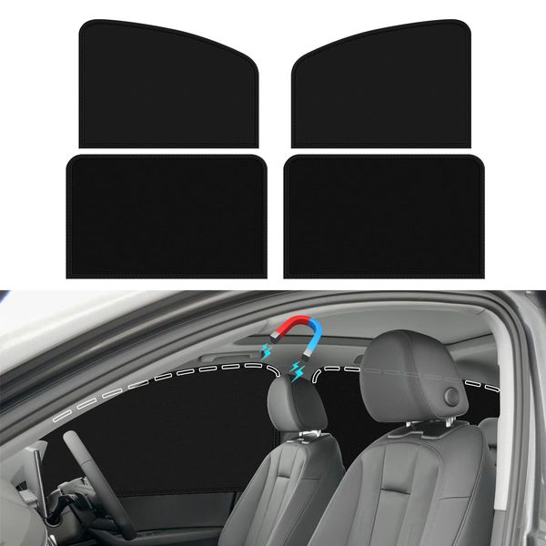 CARGEN Universal Side Window Sun Shade Magnetic Privacy Blinds Car Blackout Curtain for Camping Sleeping Baby Kids Rear Side 4PCS