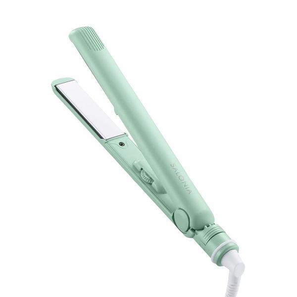 SALONIA Hair Straightening Iron, Color: Cherry Green, Plate Width: 0.9 inches (24 mm), Hair Iron, Hair Care, Max 482°F (230°C), 2022 Spring Model