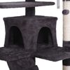 55" Cat Tree Cat Scratching Condo Kitten Tower Playhouse W/ Cave & Ladders