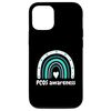 iPhone 15 PCOS awareness cute boho rainbow PCOS support Case